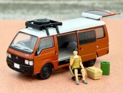 Tomytec Tomica LV-N310d Mazda Bongo Brawny Van Custom Model Brown w/Roof Carrier&Figure