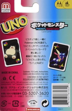 MATTEL Pokemon*UNO Pokemon Special Rule Card with Snorlax & Greninja GNH17 JAPAN OFFICIAL