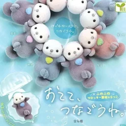 Yell Otete tsunagone Sea Otter All 4 Type Set Figure Capsule Toy JAPAN